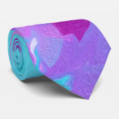 Modern Aqua Blue Pink Abstract Stropdas (Opgerold)