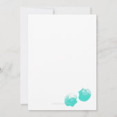 Modern Aqua Blue Seashell Wedding Invitations Kaart (Achterkant)