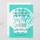 Modern Aqua Blue Seashell Wedding Invitations Kaart (Voorkant / Achterkant)