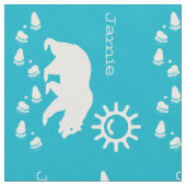 Modern Aqua Blue Sunshine Beer Tracks Personalized Stof (Close Up)