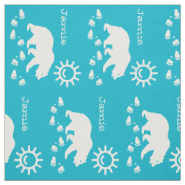 Modern Aqua Blue Sunshine Beer Tracks Personalized Stof
