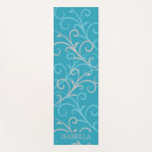 Modern Aqua Blue Swirl - Aangepast Yogamat (Voorkant)