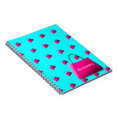 Modern Aqua Blue Teen Girl Fun Notitieboek (Rechterzijde)