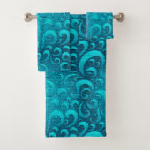 Modern Aqua Blue Trendy Bad Handdoek (Insitu)