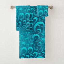Modern Aqua Blue Trendy Bad Handdoek