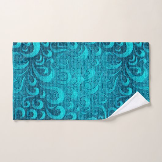 Modern Aqua Blue Trendy Bad Handdoek (Handdoek)