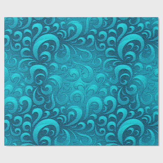 Modern Aqua Blue Trendy Cadeaupapier (Vlak)