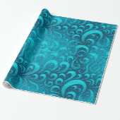Modern Aqua Blue Trendy Cadeaupapier (Uitgerold)