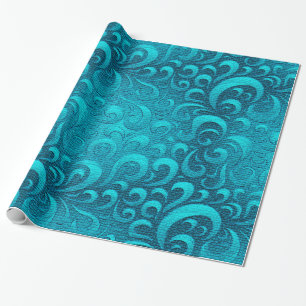 Modern Aqua Blue Trendy Cadeaupapier