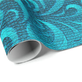 Modern Aqua Blue Trendy Cadeaupapier (Rol Hoek)