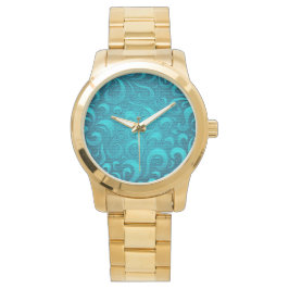 Modern Aqua Blue Trendy Horloge
