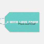 Modern Aqua Blue Typography Congrats Afstuderen Cadeaulabel (Achterkant Horizontaal)