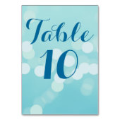 Modern Aqua Blue Wedding Table Number Card Kaart (Achterkant)