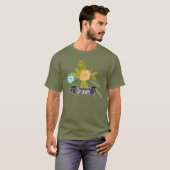 Modern Aqua Chalkboard Groom Wedding T-shirt (Voorkant volledig)