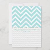 Modern Aqua Chevron Weddenschap Foto bedankt (Achterkant)