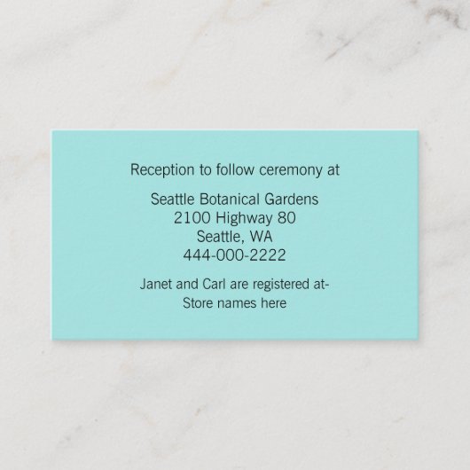 Modern Aqua Chevron Wedding Information Kaart (Voorkant)