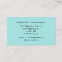 Modern Aqua Chevron Wedding Information Kaart