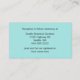 Modern Aqua Chevron Wedding Information Kaart