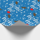 Modern Aqua Christmas "Ho-Ho-Ho" Script Cadeaupapier (Hoek)