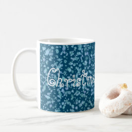 Modern Aqua en Olympic Blue Snowflake Pattern Mok