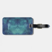 Modern Aqua en Paars Abstract Bagagelabel (Achterkant horizontaal)