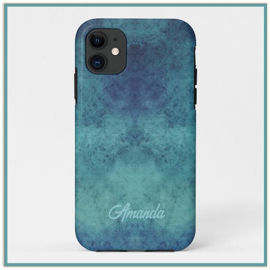 Modern Aqua en Paars Abstract Case-Mate iPhone Case