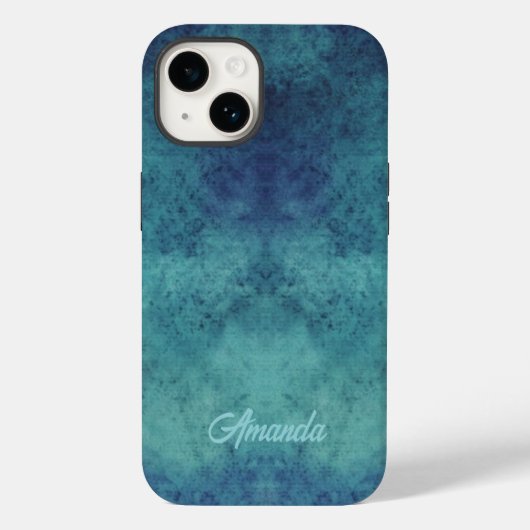 Modern Aqua en Paars Abstract Case-Mate iPhone Case (Achterkant)