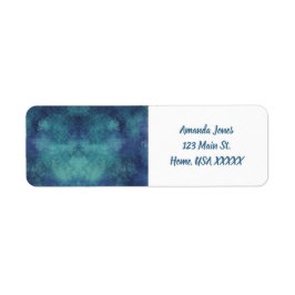 Modern Aqua en Paars Abstract Etiket
