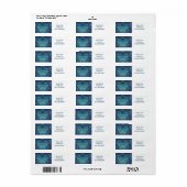 Modern Aqua en Paars Abstract Etiket (Full Sheet)