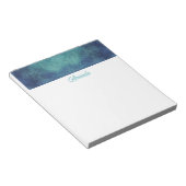 Modern Aqua en Paars Abstract Notitieblok (Schuin)