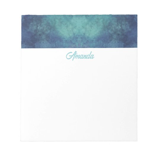 Modern Aqua en Paars Abstract Notitieblok (Voorkant)