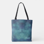 Modern Aqua en Paars Abstract Tote Bag (Achterkant)