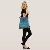 Modern Aqua en Paars Abstract Tote Bag (Op model)