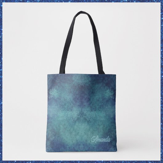 Modern Aqua en Paars Abstract Tote Bag