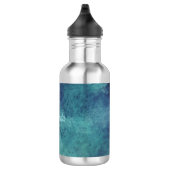 Modern Aqua en Paars Abstract Waterfles (Rechts)