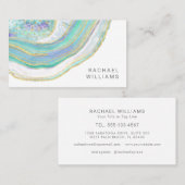 Modern Aqua en Paarse Agaat Stone Pattern Visitekaartje (Voorkant / Achterkant)