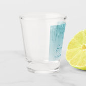 Modern Aqua Glitter Bachelorette Party Shot Glas (Links)