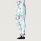 Modern Aqua Gray en White Geometric Leggings (Links)