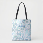 Modern Aqua Gray en White Geometric Tote Bag (Voorkant)