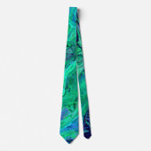 Modern Aqua Green Marble Swirl Art Pattern Stropdas (Voorkant)