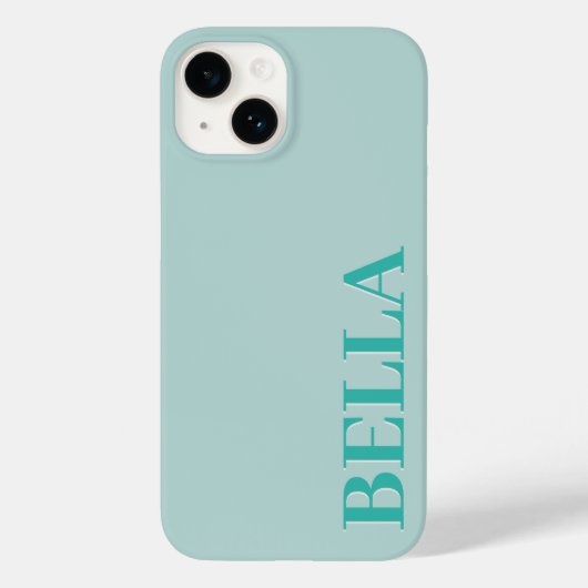 Modern aqua groen initiaal minimaal hedendaags Case-Mate iPhone case (Achterkant)