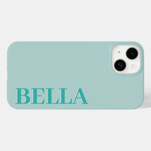 Modern aqua groen initiaal minimaal hedendaags Case-Mate iPhone case (Achterkant (horizontaal))