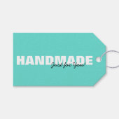 Modern Aqua Handgemaakt voor je hangende Gift Labe Cadeaulabel (Voorkant (Horizontaal))