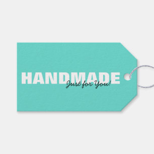 Modern Aqua Handgemaakt voor je hangende Gift Labe Cadeaulabel