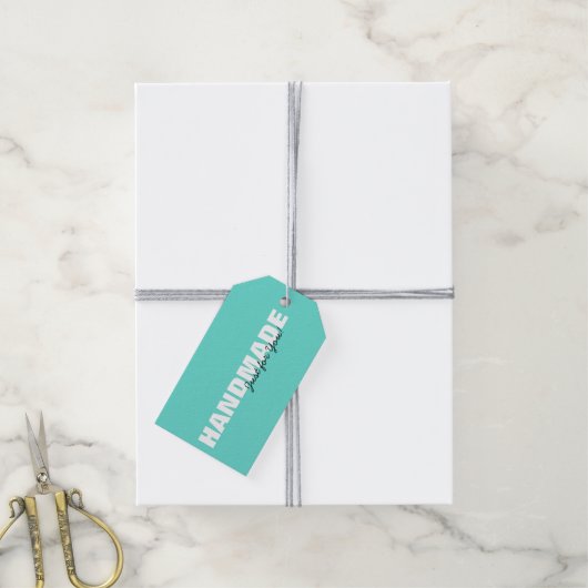 Modern Aqua Handgemaakt voor je hangende Gift Labe Cadeaulabel (Met Touw)