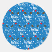 Modern Aqua Ho-Ho-Ho-Ho Kerstscript Ronde Sticker (Voorkant)