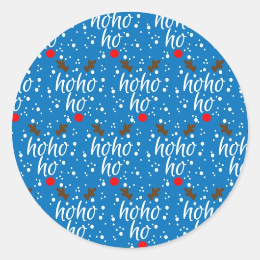 Modern Aqua Ho-Ho-Ho-Ho Kerstscript Ronde Sticker (Voorkant)