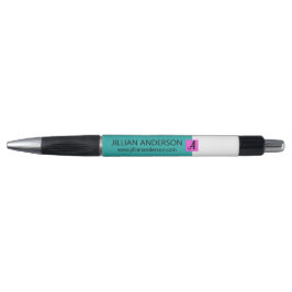 Modern Aqua Kleurblok Monogram Pen
