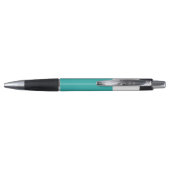 Modern Aqua Kleurblok Monogram Pen (Achterkant)