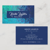 Modern Aqua Navy Ocean Abstract Visitekaartje (Voorkant / Achterkant)